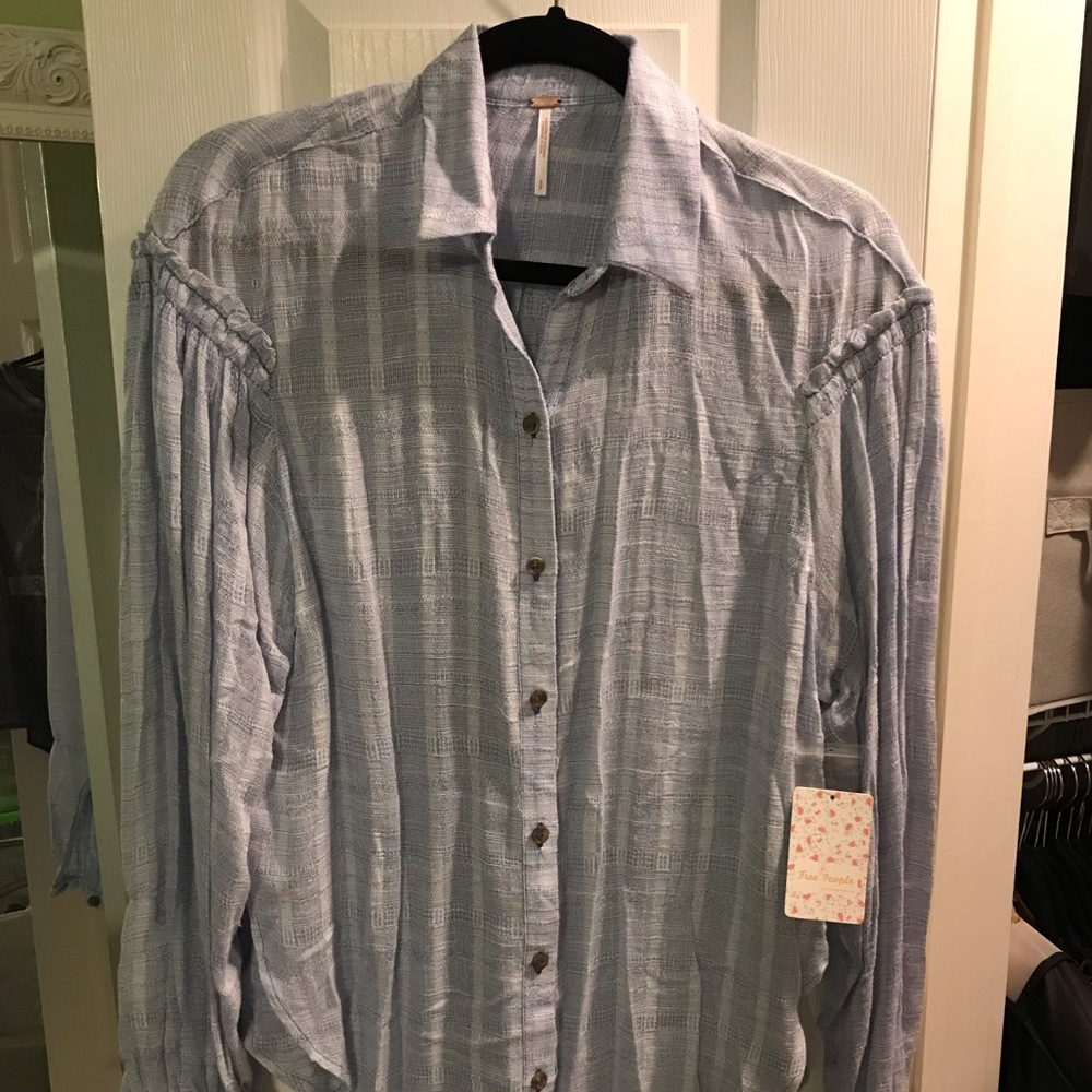 Free People Blue Button Down